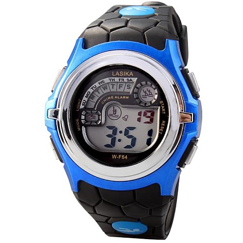 Children Round Dial LED Digital Multifunction Sports Wrist Watch 50m Waterproof (Assorted Colors)