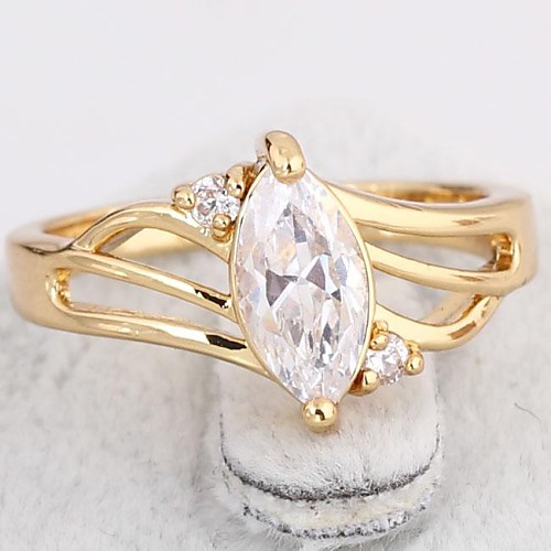 Women's New Arrival Gold Plated Hot Selling Elegant Zircon Rings