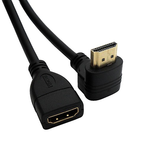 HDMI v1.4 кабель HDMI мужчин и женщин наклоняясь удлинитель позолоченный 1080p бесплатную доставку