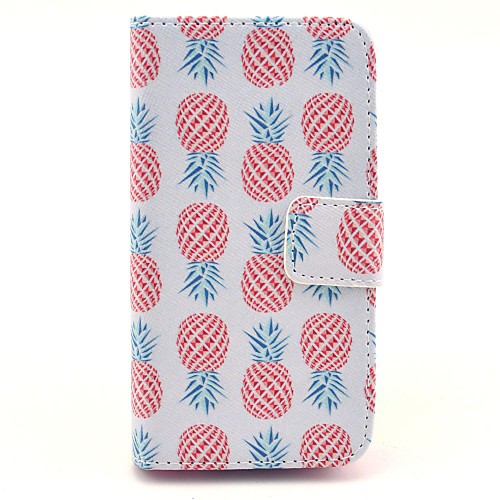 Pineapple Pattern PU Leather Full Body Case with Stand for iPhone 4/4S