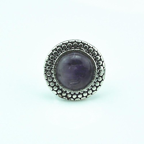 Toonykelly Vintage Female Purple Amthyst Adjustable Ring(1pcs)