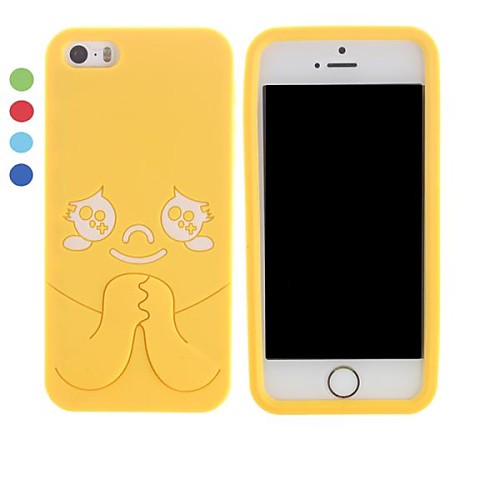 Lovely Smiling Face Design Silicone Soft Case for iPhone 5/5S (Assorted Colors)