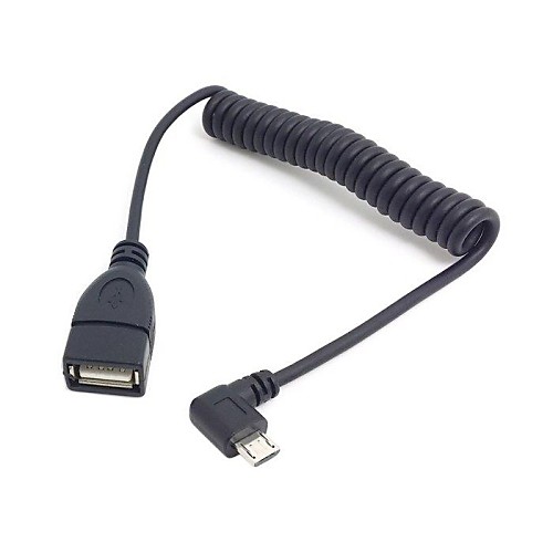 100см 3 фута 90 градусов прямоугольного Micro USB 5Pin OTG Разъем для USB Женский Расширение Стретч Cable Бесплатная доставка