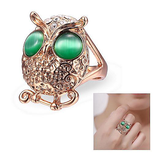 Fashion Alloy Golden Opal Owl Shaped Women's Ring (8,9)