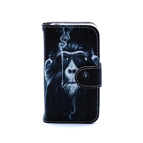 Monkey Design Full Body Case with Stand and Card Slot and Money Holder for iPhone 4/4S