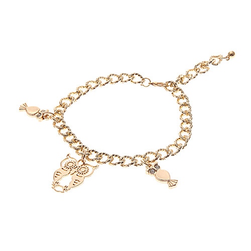 Fashion Ellipse Shape Golden Charm Bracelets(1 Pc)