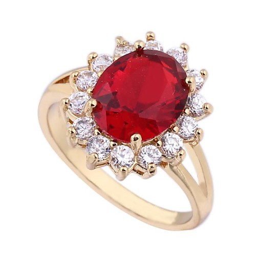 Women's New Arrival Gold Plated Hot Selling Elegant Oval Zircon Rings