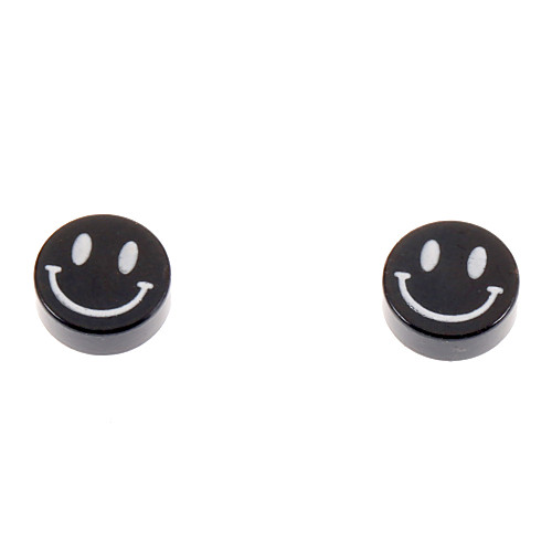 старинные магнит улыбкой лицом шаблон черный серьги (1 пара)