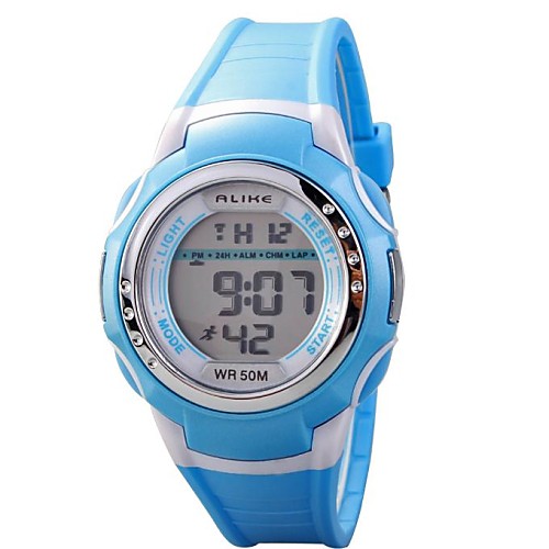 Children's Multi-Functional Round Dial LCD Digital Wrist Watch 50m Waterproof (Assorted Colors)