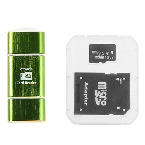6200 Double Head Phone All In One Card Reader & 16 GB Memory Card & Adapter