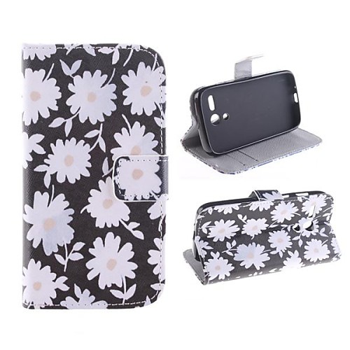 Flower Pattern PU Full Body Case with Card Slot for Motorola MOTO G