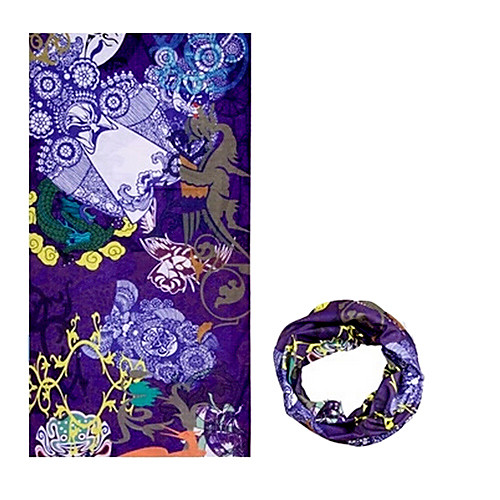 KORAMAN Summer Purple Peking Opera Thin Anti-UV Sun-proof Cycling Magic Scarf Headband