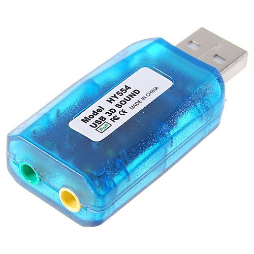 YuanBoTong Virtual 5.1-канальный USB 2.0 Звуковая адаптер с 3,5-мм микрофон и гарнитура порт