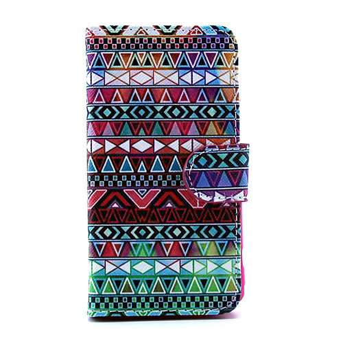 Multi-color Folk Style Pattern PU Leather Full Body Case with Stand for iPhone 5C