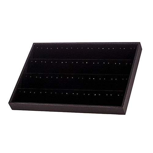 Classic 120 Holes Earrings Jewelry Stand Black Paper Leather Flannelette Jewelry Boxes(1 Pc)