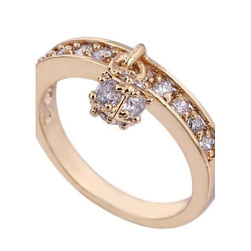 Women's New Arrival Gold Plated Hot Selling Unique Fashion Zircon Rings