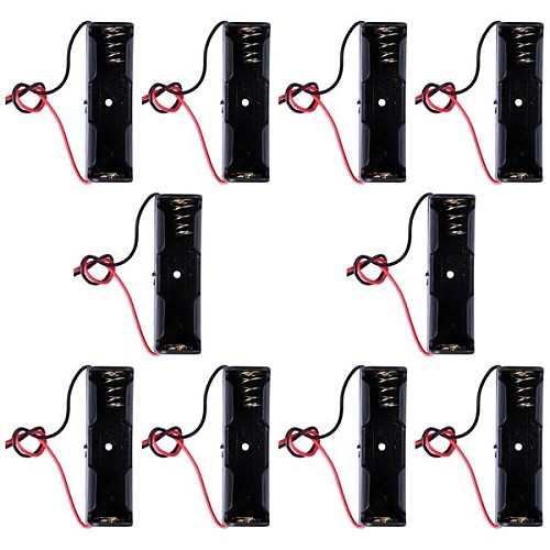 cm01 профессиональный поделки 1-аа держатель батареи случай со свинцом - черный (10 шт)