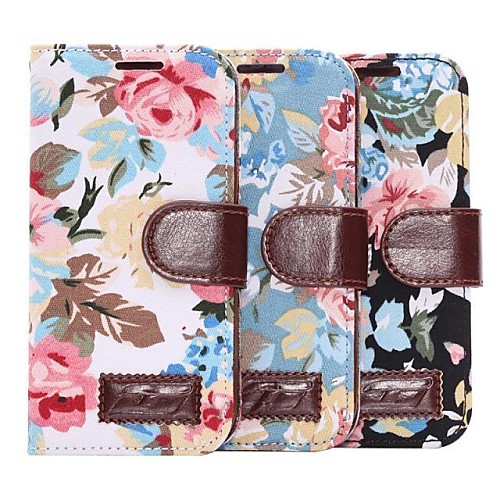 Calico Printing Design PU Leather Full Body Case with Card Slot and Stand for HTC M8 Mini(Assorted Colors)