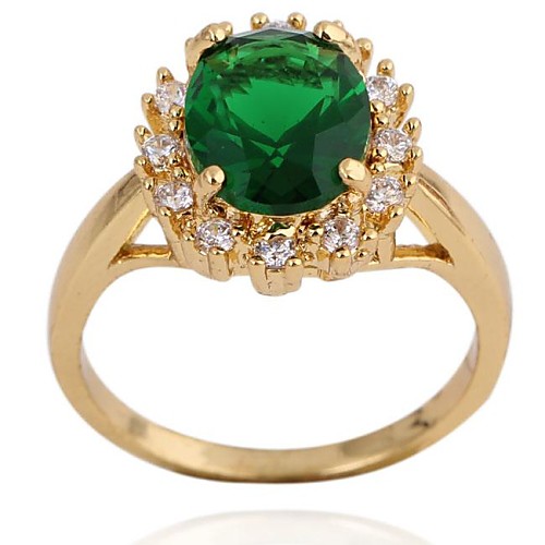 Women's New Arrival Gold Plated Hot Selling Elegant Round Zircon Rings