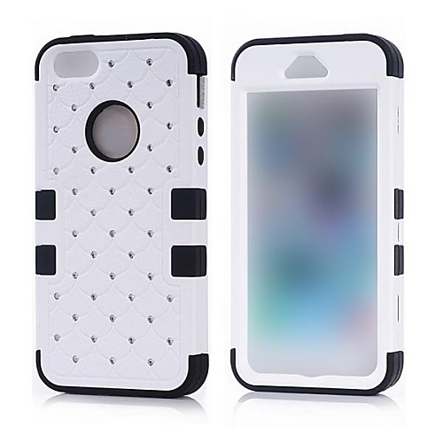 Grid with Crystal Style Protective Silicone Soft Case for iPhone 5/5S (Assorted Colors)