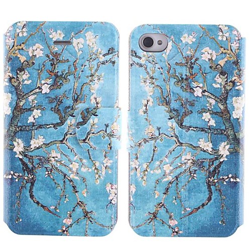 The Little Flower Design PU Full Body Case with Card Slot for iPhone 4/4S