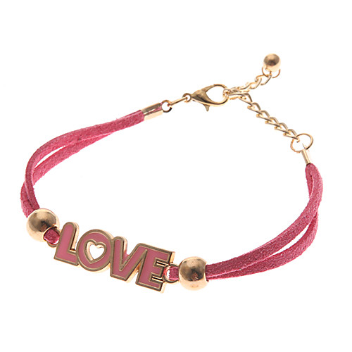 Classic Leather 1cm LOVE Shape Charm Bracelets(1 Pc)