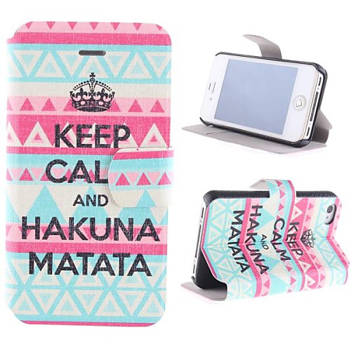 Crown Pattern PU Full Body Case with Card Slot and Stand for iPhone 4/4S