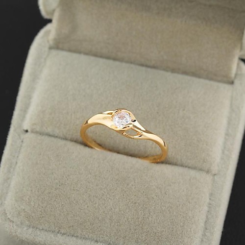 Women's New 18K Gold Plated Hot Selling Elegant Round Shape Pendant Zircon Rings J0305