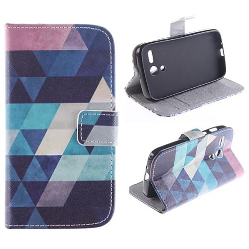 Triangular Pattern PU Full Body Case with Card Slot for Motorola MOTO G