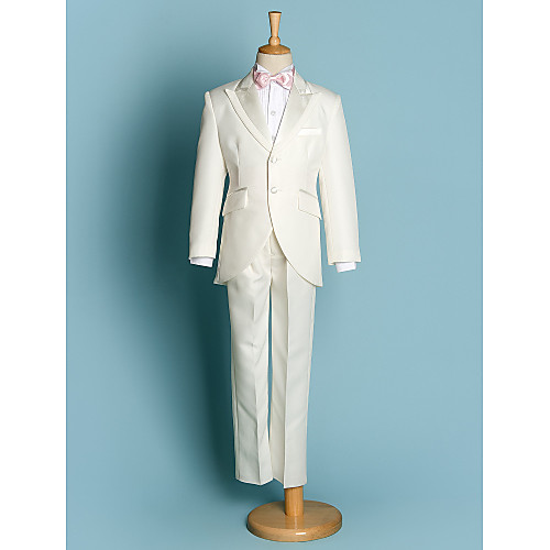 Ivory Black Polyester Ring Bearer Suit - Five-piece Suit Includes Jacket Waist cummerbund Shirt Pants Bow Tie
Ivory Black Polyester Ring Bearer Suit - Five-piece Suit Includes Jacket Waist cummerbund Shirt Pants Bow Tie