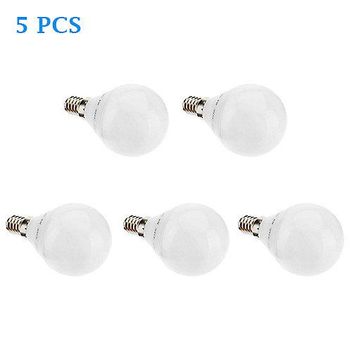 Набор из 5 светодиодным круглых лам E14 G45 6W 32x3022SMD 480LM 2700K CRI> 80 теплый белый свет (220-240V)