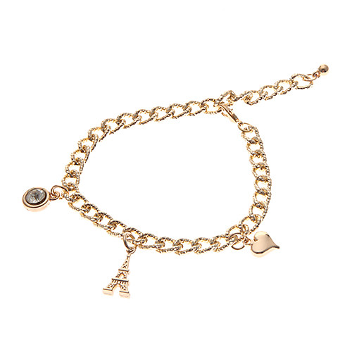 Vintage Heart Shape Golden Charm Bracelets(1 Pc)