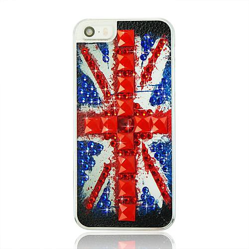 Union Jack Pattern Rhinestone Jewelry Hard Case for iPhone 5/5S