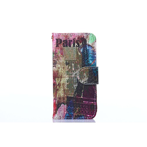 Paris Eiffel Tower Pattern PU Leather Full Body Case for iPhone 5/5S