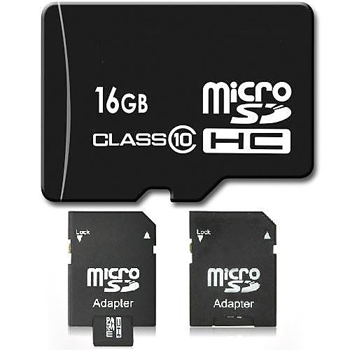 Карта Памяти 16ГБ Class 10 Micro SD SDHC TF Flash с SD Адаптер