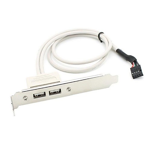 0,4 М 1.2FT Dual USB 2.0 Type Female к материнской плате 9 контактный коннектор кабель с PCI кронштейн Винт панели Бесплатная доставка