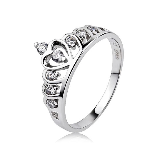 Women's S925 Sterling Silver Crown Finger Ring