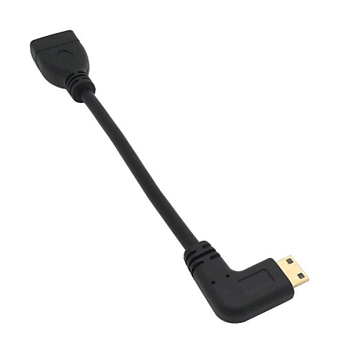 0,15 м 0.4ft Mini HDMI V1.4 между HDMI V1.4 женщина левый поворот позолоченный кабель бесплатную доставку