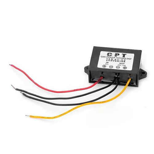 DC 24V к DC 12V преобразователя Автомобильный GPS адаптер питания - черный