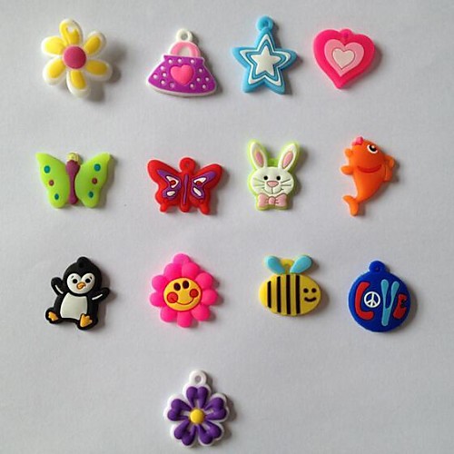 Rainbow Loom DIY Rubber Band Cartoon Pendant 10 PCS (Random Pattern)