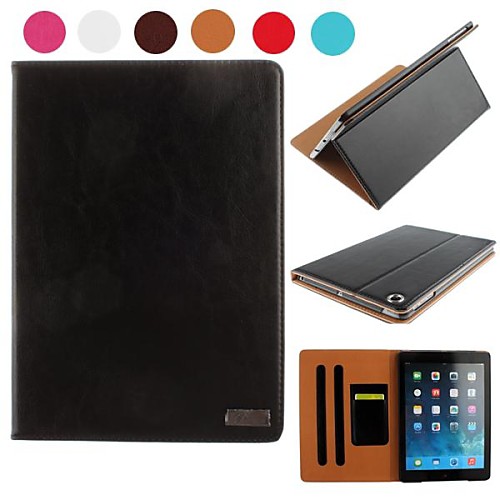 High-Grade Pure Color Pattern PU Leather Full Body Case with Card Slot for iPad Air(Assorted Colors)