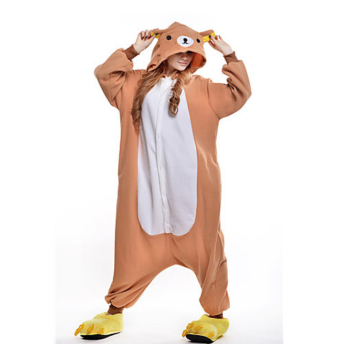 Новый Косплей Rilakkuma флис взрослых Kigurumi пижамы