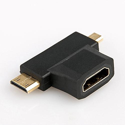 LWM ™ позолоченные мини&микро HDMI мужчин и HDMI Type женский разъем адаптера для навесного бесплатную доставку