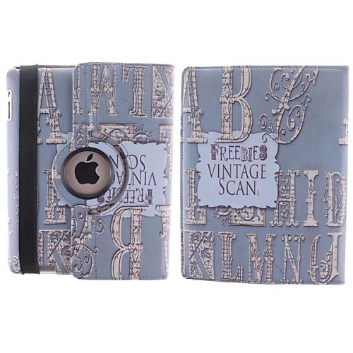 The English Alphabet Design 360 Degree Rotating PU Leather Case with Stand for iPad 2/3/4