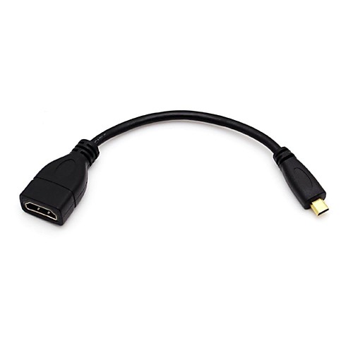 0.5FT 34AWG высокоскоростной с Ethernet Micro-HDMI штекер (тип D) к HDMI Женский (тип A) Кабель-адаптер - черный