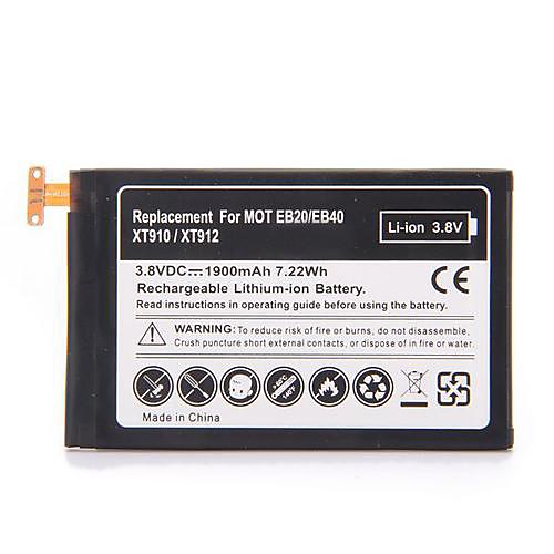 3.8vdc 1900mah 7.22wh аккумуляторная замены литий-ионный аккумулятор для Motorola Droid Razr eb20/eb40 xt910/xt912