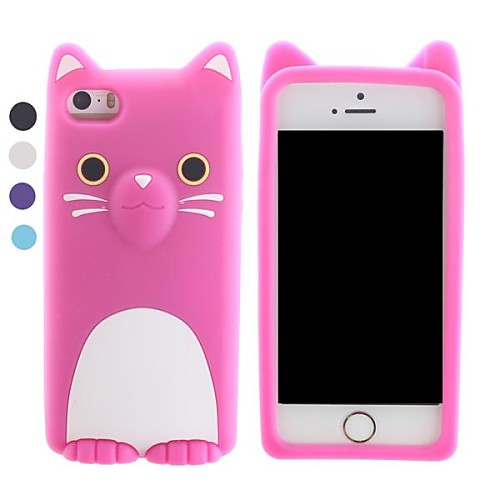 The Lovely Cat Face Design Silicone Soft Case for iPhone 5/5S (Assorted Colors)