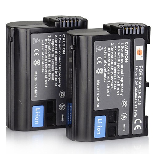 DSTE 7.0V 2550mah ан-EL15 батареи х 2  dc113 х 1charger для Nikon D800 D7000 D610 камеры