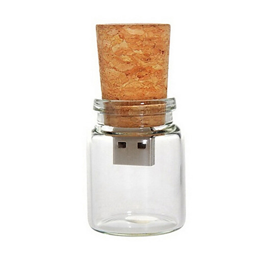 8 Гб стеклянная бутылка с пробкой USB флэш-флэш-накопитель (прозрачный)