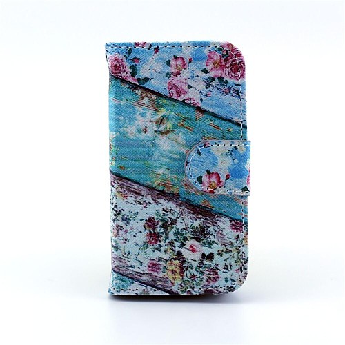 Color Matching Background Flowers Pattern PU Leather Full Body Case for iPhone 4/4S